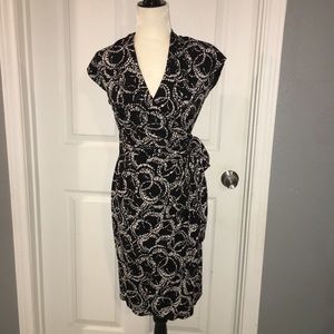 Jones New York Black White Dress Wrap Waist tie 8